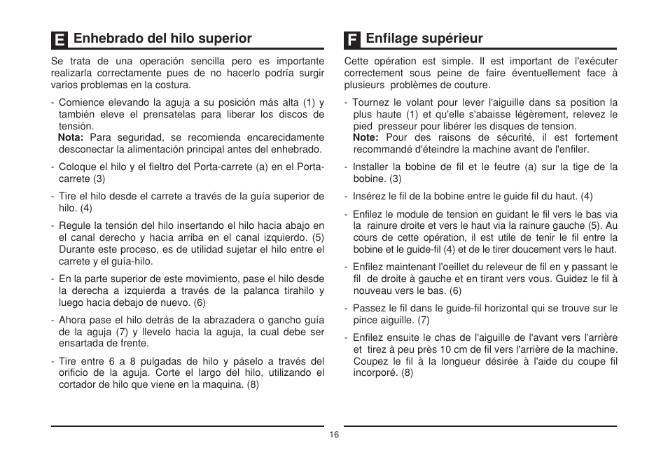 Enhebrado del hilo superior, Enfilage supérieur | SINGER 1408 User Manual | Page 23 / 62