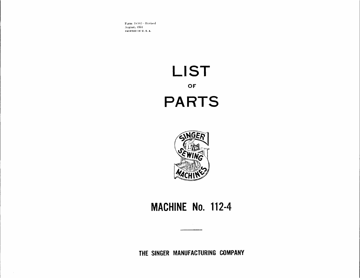 SINGER 112-4 User Manual | 23 pages