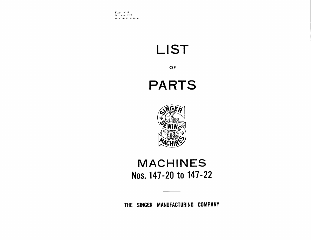 SINGER 147-22 User Manual | 47 pages