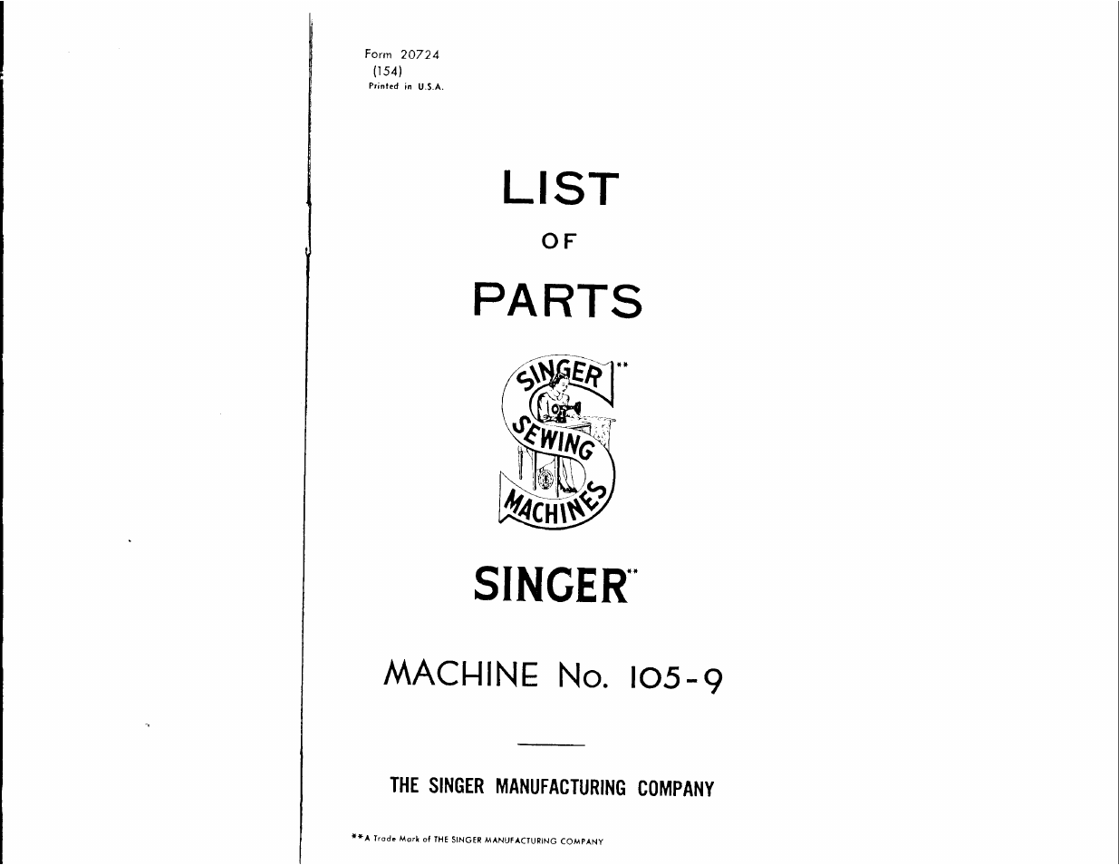 SINGER 105-9 User Manual | 18 pages