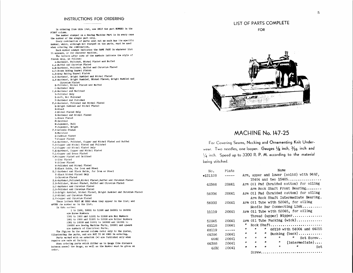 Machine no. 147-25 | SINGER 147-25 User Manual | Page 3 / 34