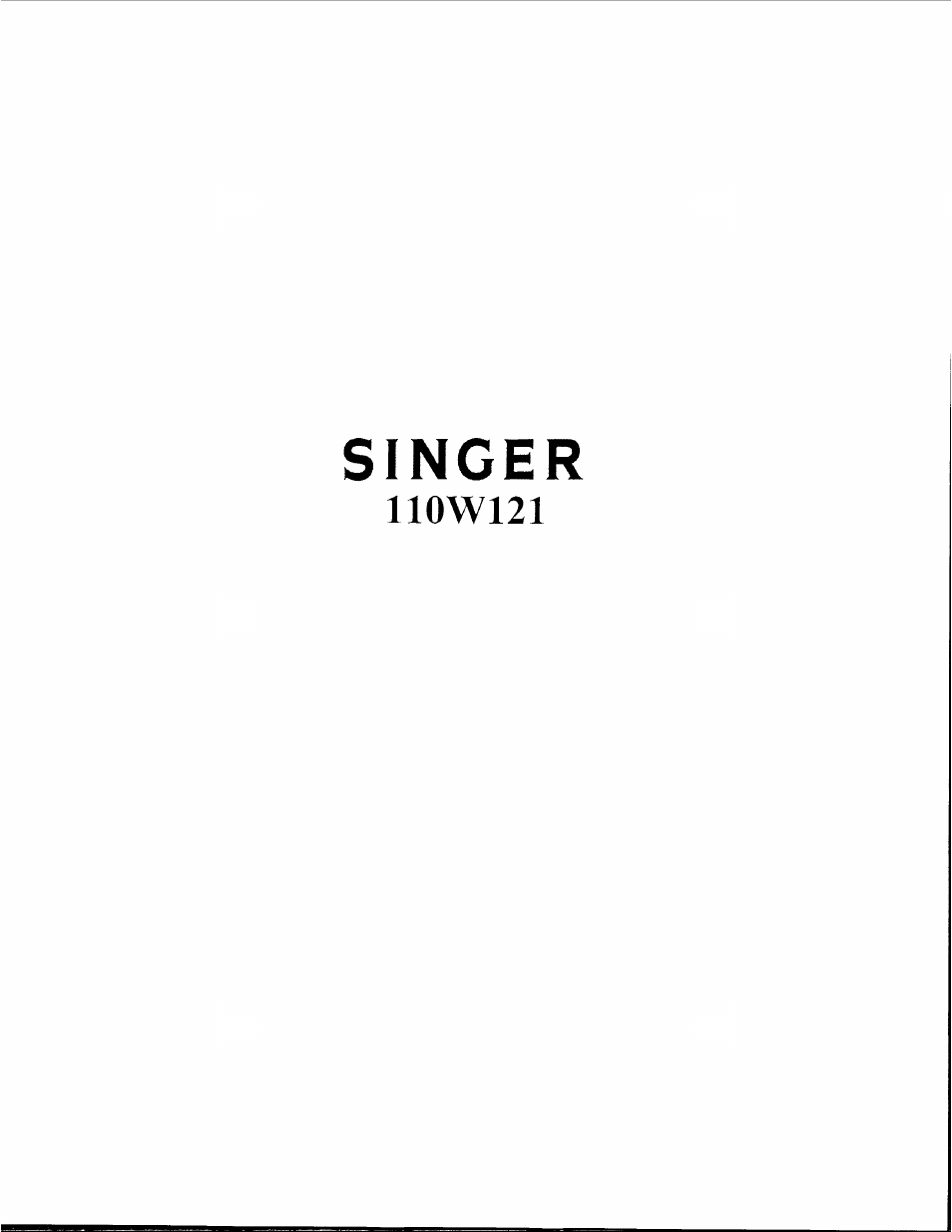 SINGER 110W121 User Manual | 21 pages