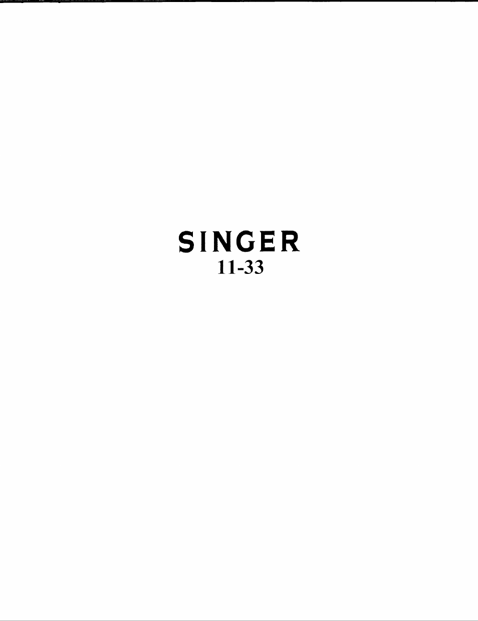 SINGER 11-33 User Manual | 18 pages