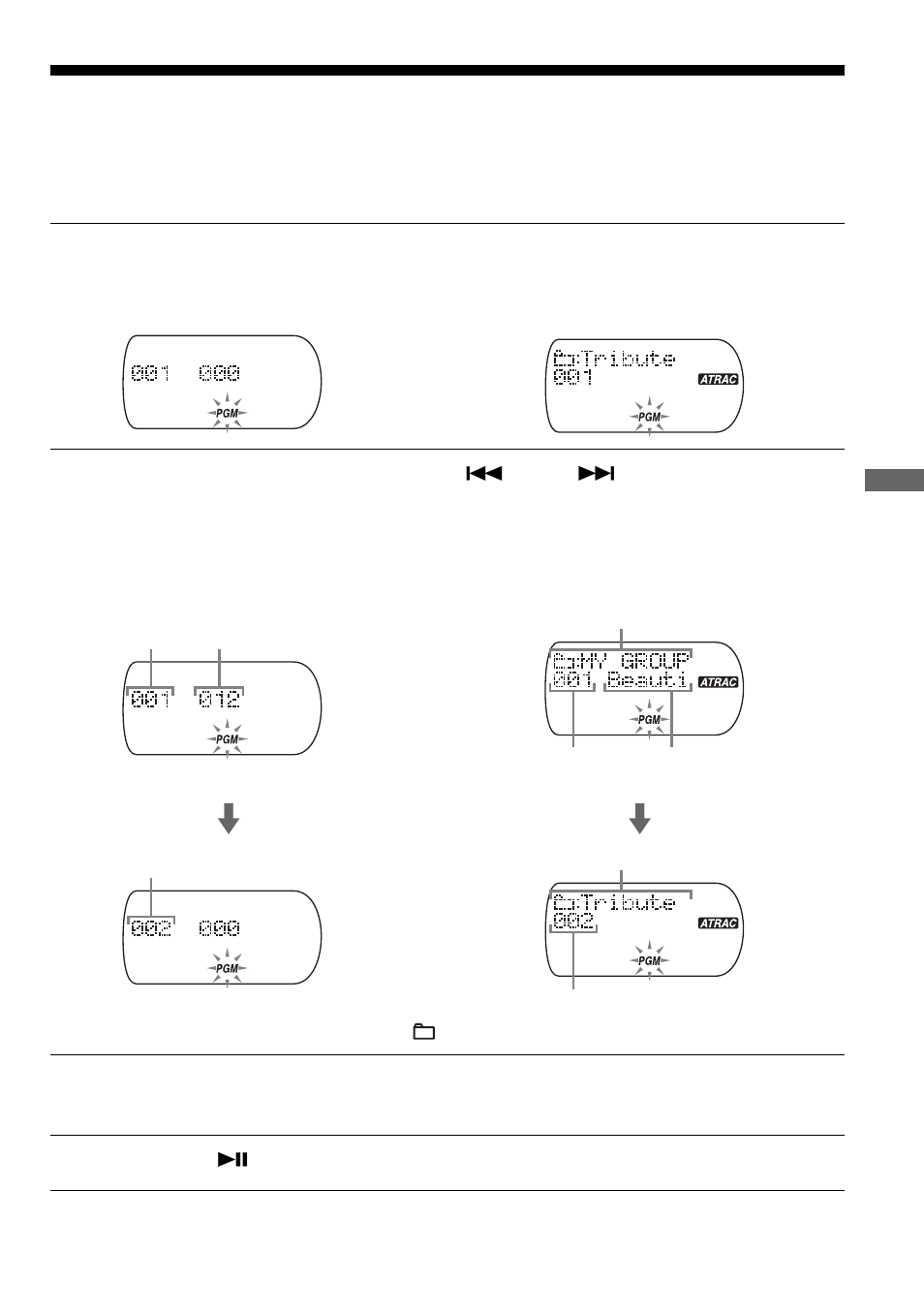 Reproduzir as faixas pela ordem desejada, Reprodução pgm) | Sony D-NE715 User Manual | Page 89 / 104