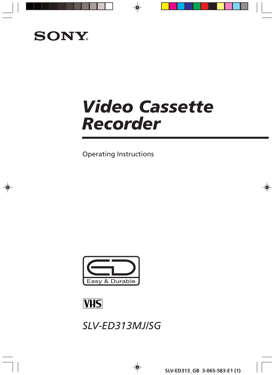Sony SLV-ED313 User Manual | 20 pages