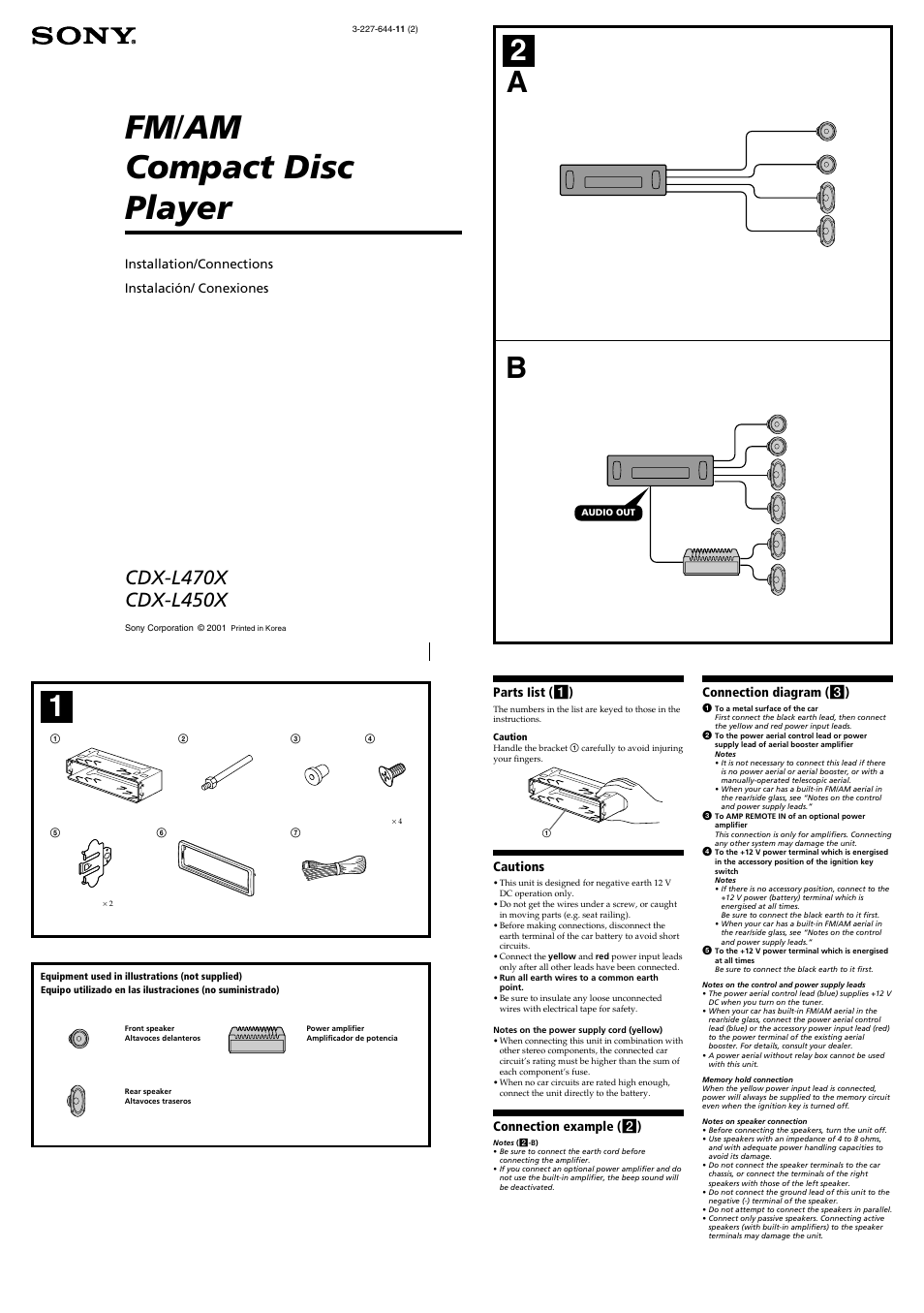 Sony CDX-L470X User Manual | 4 pages