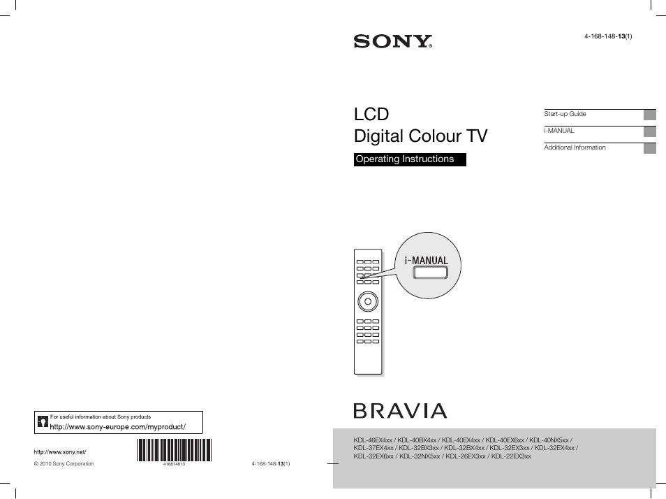Sony BRAVIA KDL-32BX4xx User Manual | 20 pages