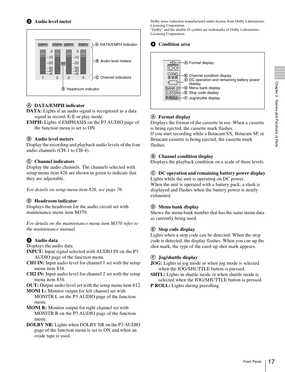 Sony HDW-S280 User Manual | Page 17 / 94
