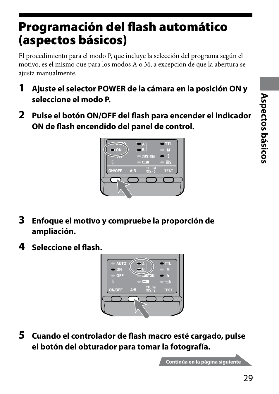 Programación del flash automático, Aspectos básicos) | Sony HVL-MT24AM User Manual | Page 147 / 295