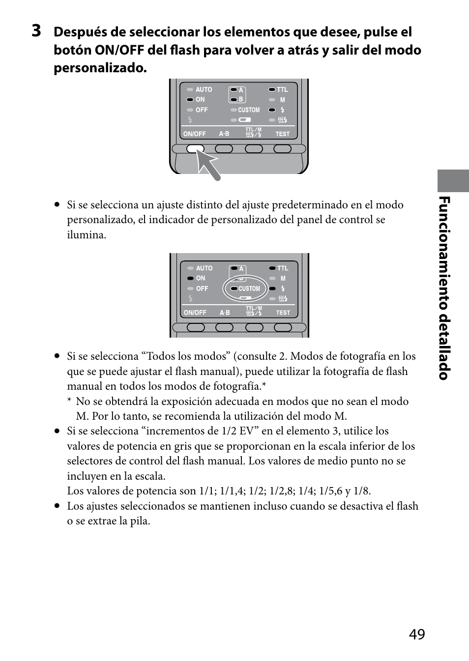 Funcionamien to detallado | Sony HVL-MT24AM User Manual | Page 167 / 295