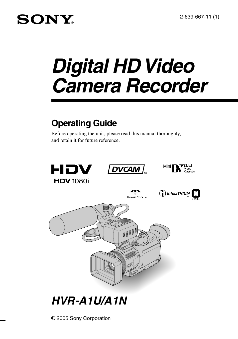 Sony HVR-A1N User Manual | 128 pages