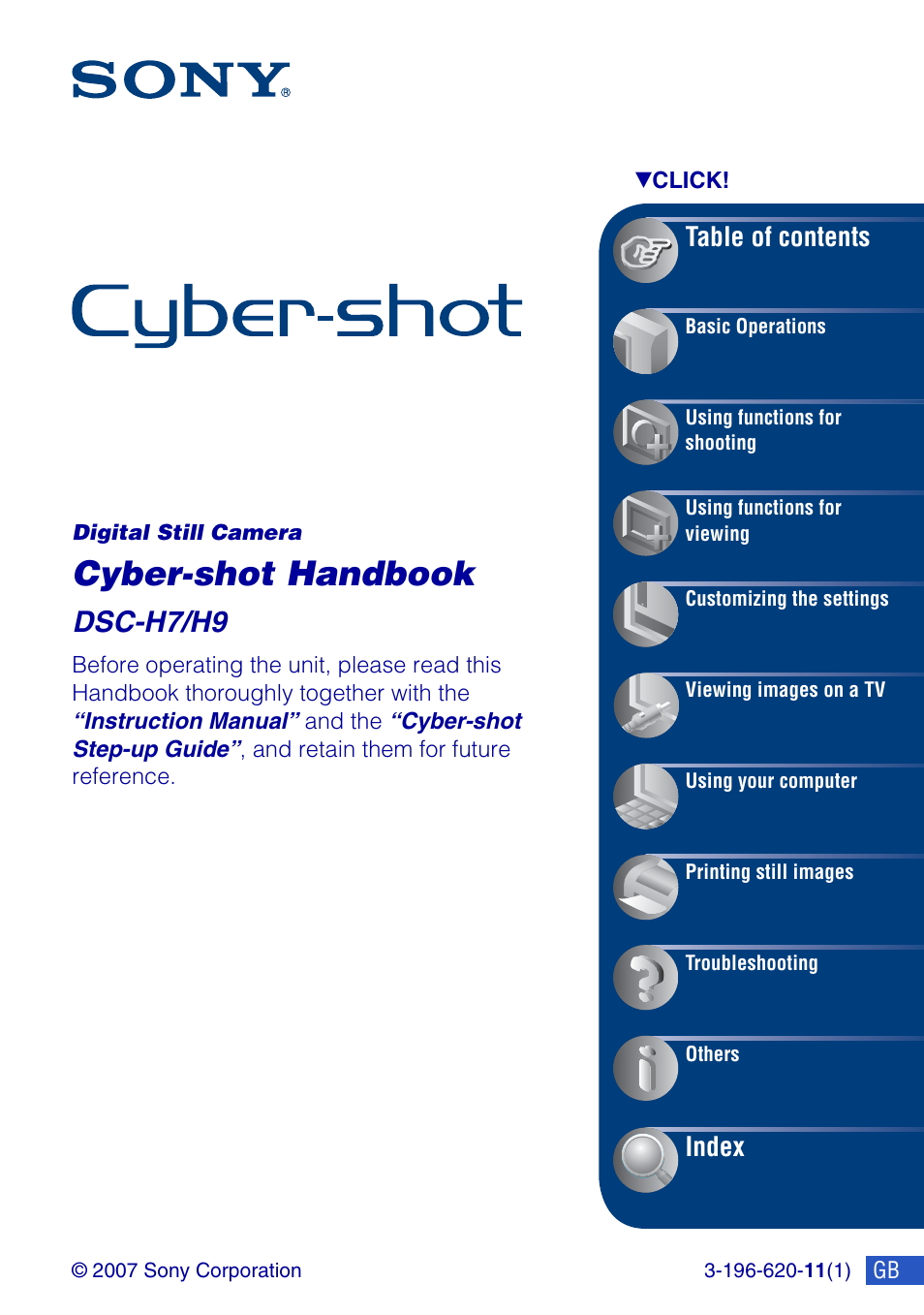 Sony Cyber-shot DSC-H9 User Manual | 137 pages