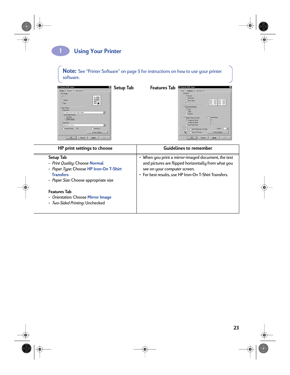 Using your printer | Sony 970C Series User Manual | Page 30 / 82