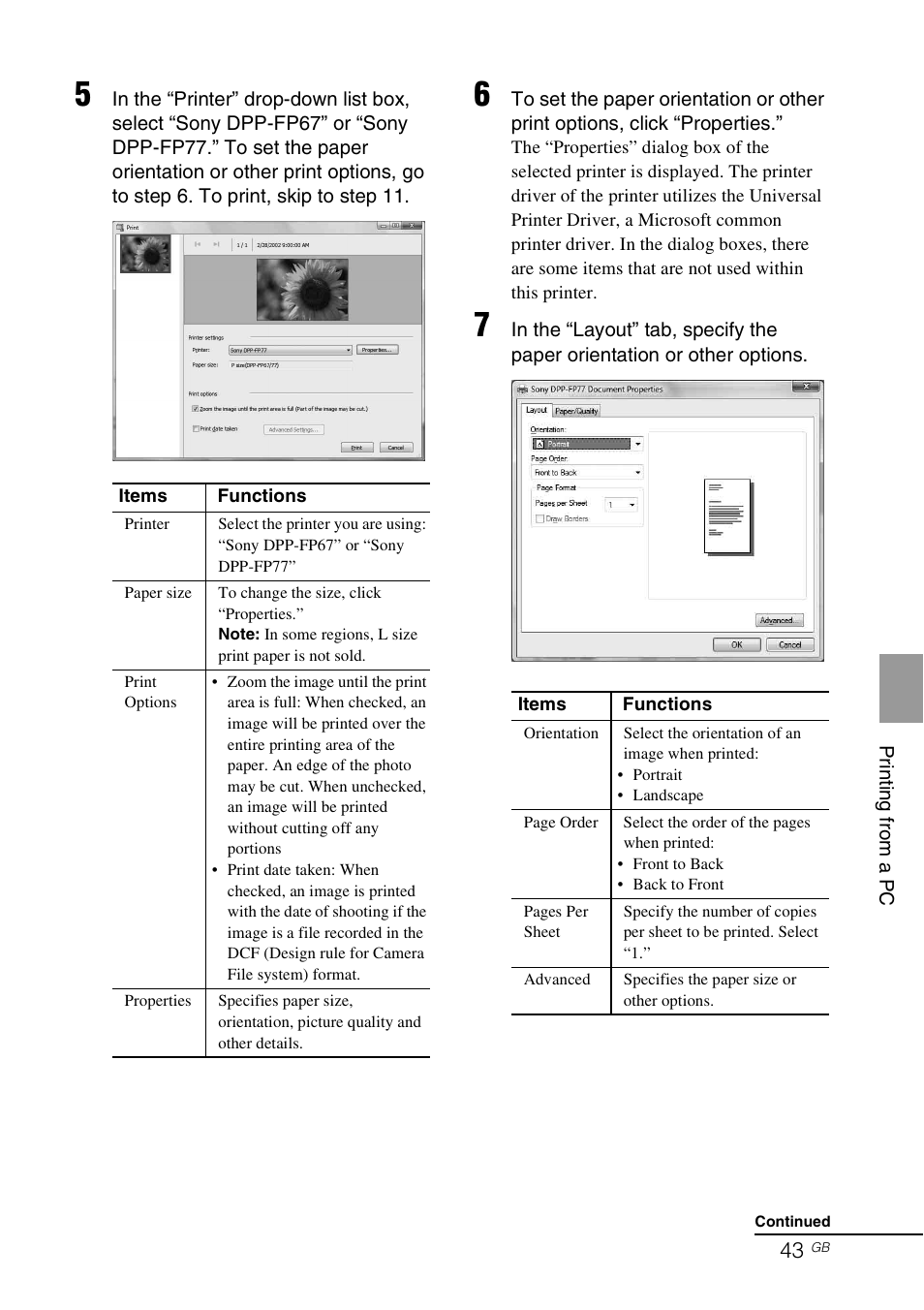 Sony DPP-FP77 User Manual | Page 43 / 72