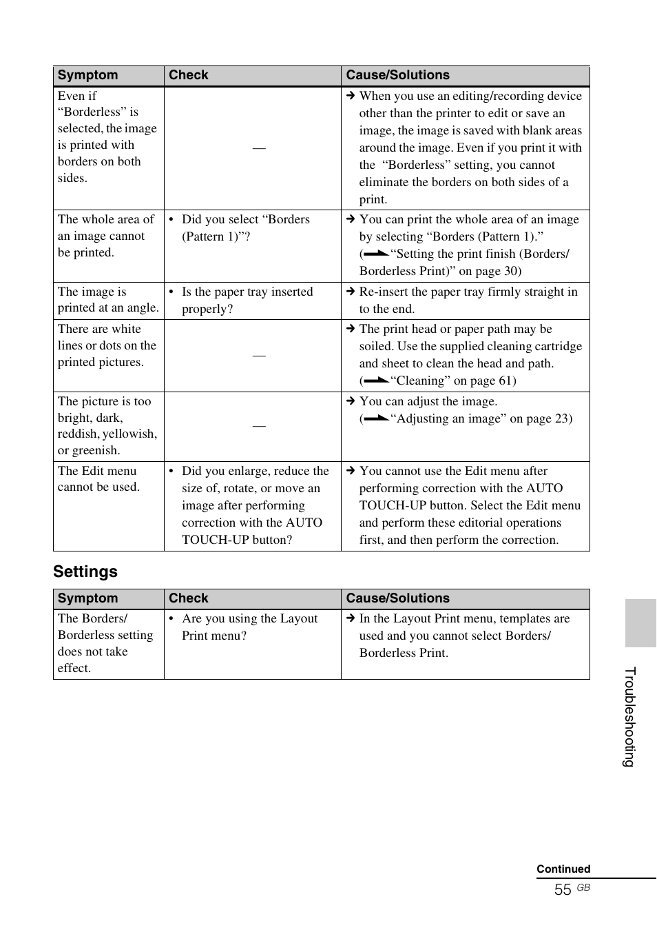 Settings | Sony DPP-FP77 User Manual | Page 55 / 72