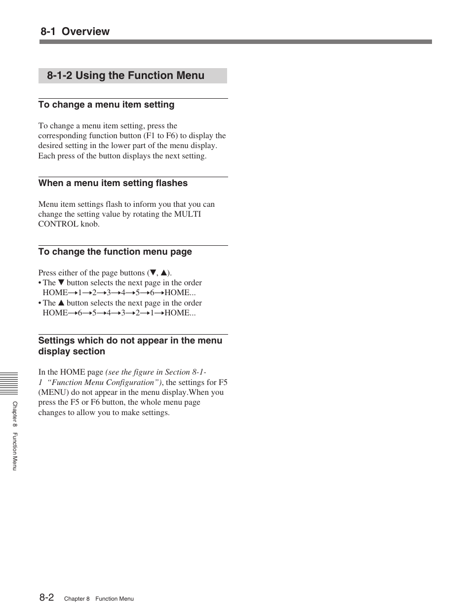 1-2 using the function menu, 1 overview | Sony HDW-M2100 User Manual | Page 66 / 115
