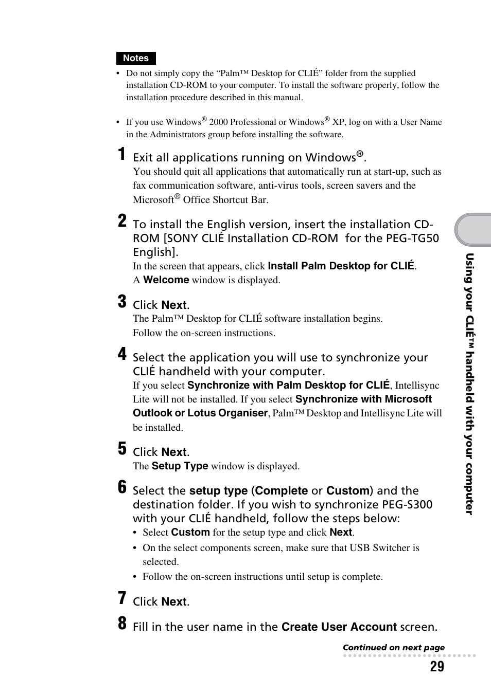 Sony PEG-TG50 User Manual | Page 29 / 100
