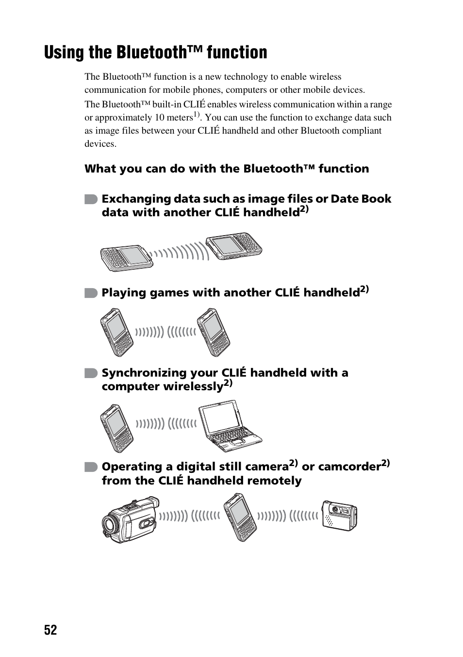 Using the bluetooth™ function | Sony PEG-TG50 User Manual | Page 52 / 100