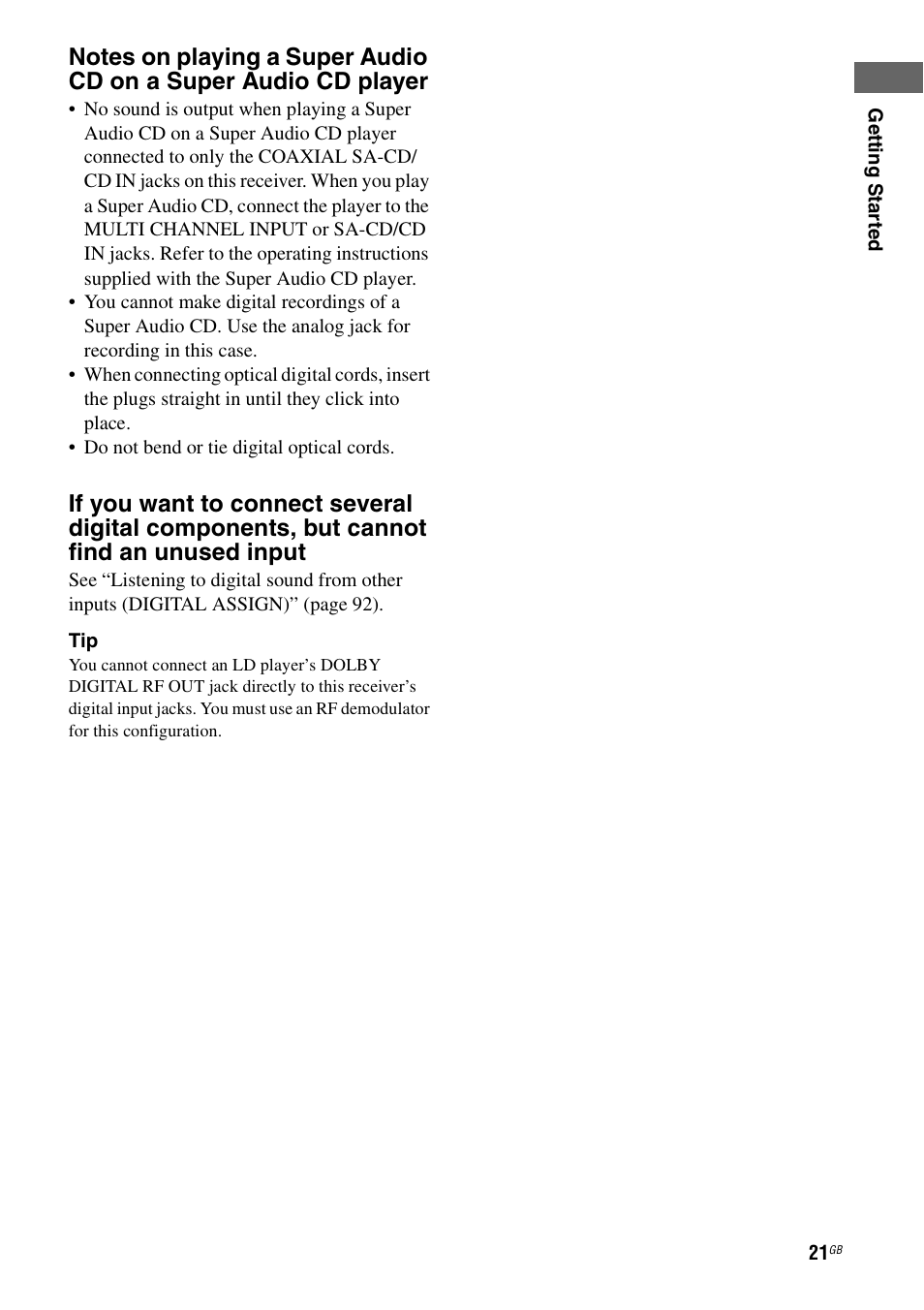 Sony STR-DG1000 User Manual | Page 21 / 123