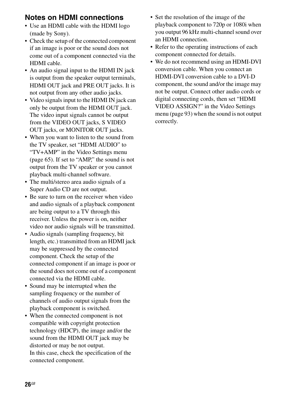 Sony STR-DG1000 User Manual | Page 26 / 123