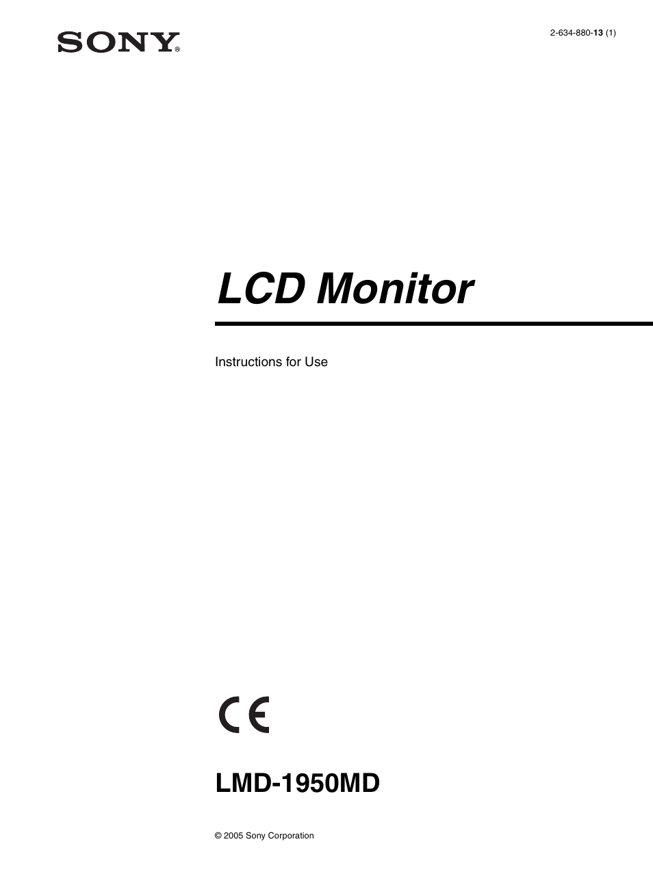 Sony LMD-1950MD User Manual | 33 pages