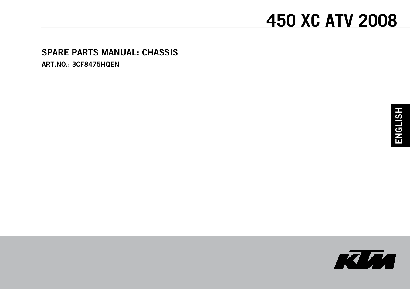 KTM 450 XC ATV 2008 User Manual | 28 pages