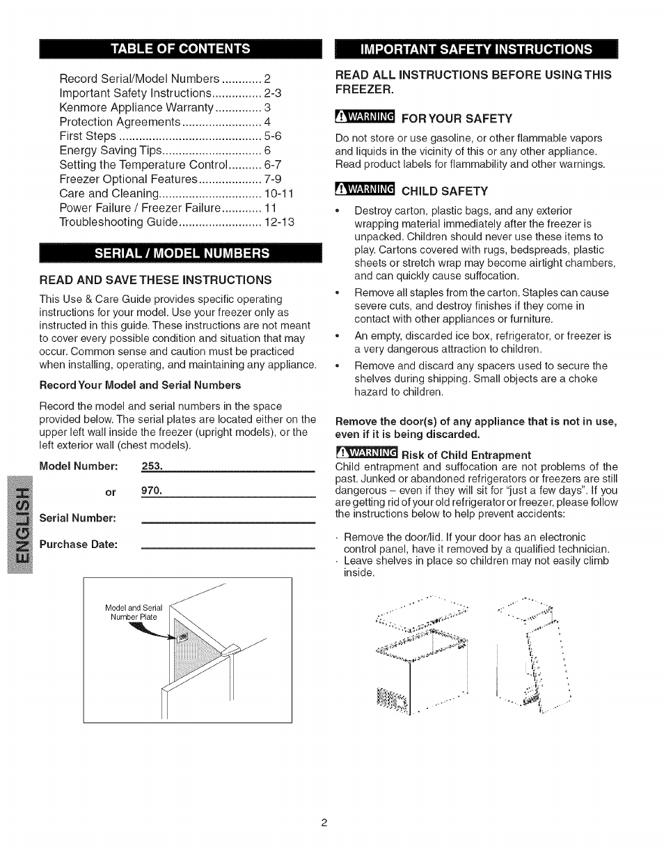Kenmore 25328452805 User Manual | Page 2 / 13