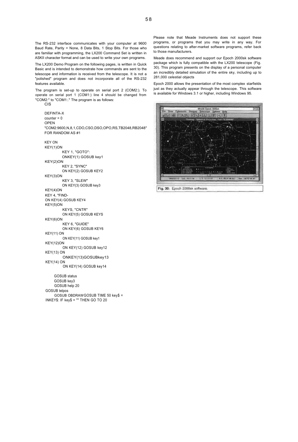 Lx200 demo program | Leisure Time LX20 User Manual | Page 57 / 65