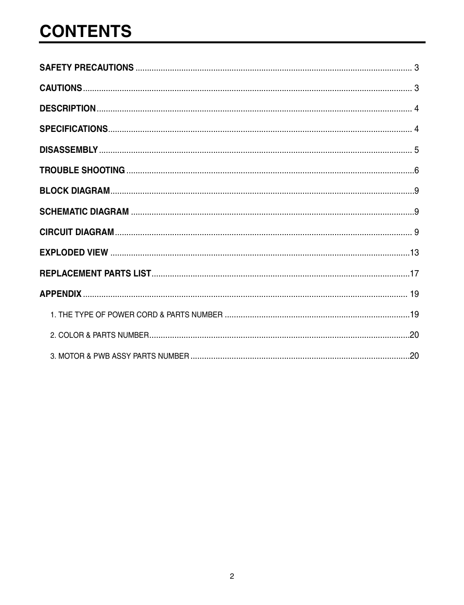 LG V-C7050HT User Manual | Page 2 / 23