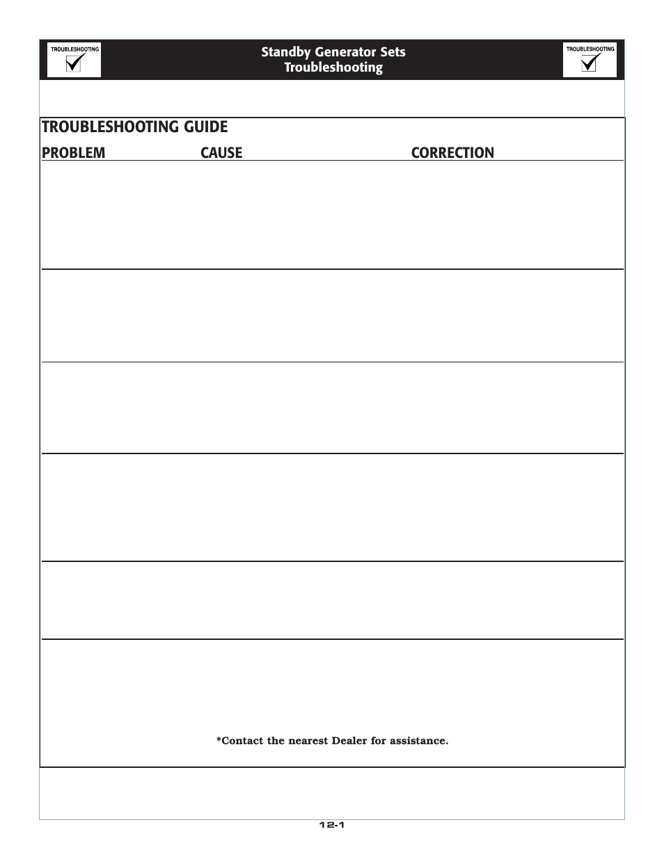 Troubleshooting guide, Problem cause correction | LG 30kW User Manual | Page 23 / 60