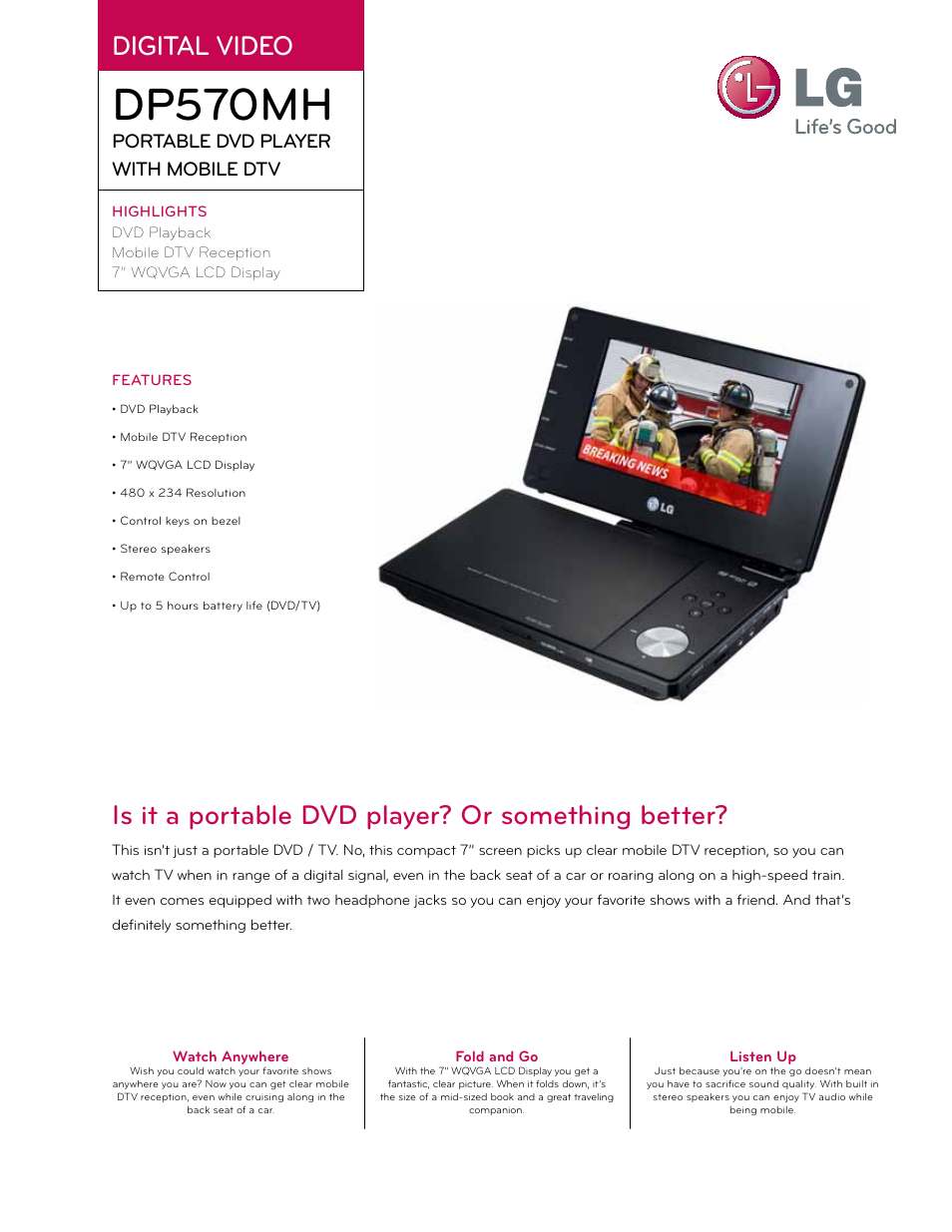 LG DP570MH User Manual | 2 pages