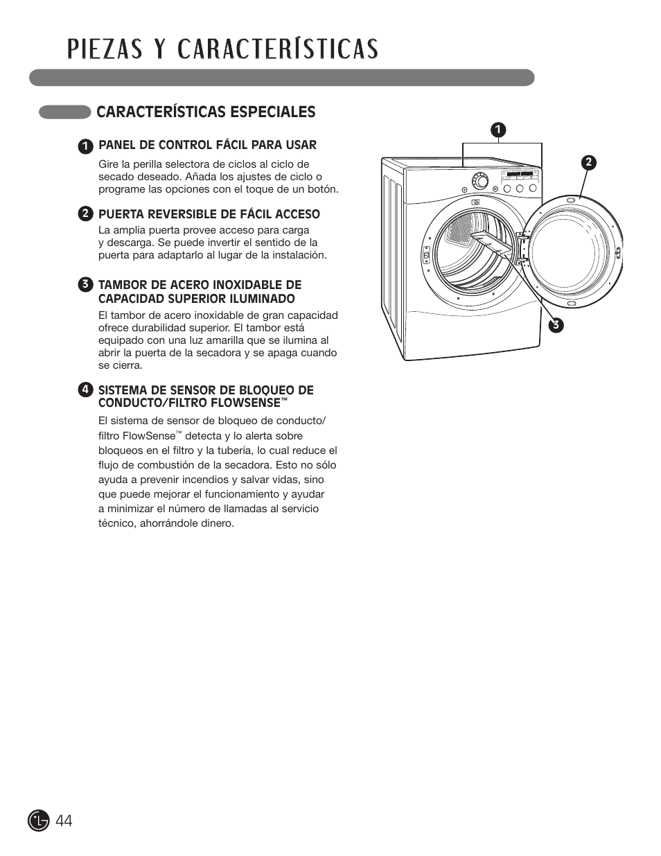 Características especiales | LG D5966W User Manual | Page 44 / 80