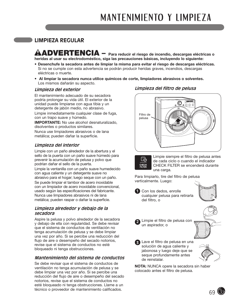 W advertencia | LG D5966W User Manual | Page 69 / 80