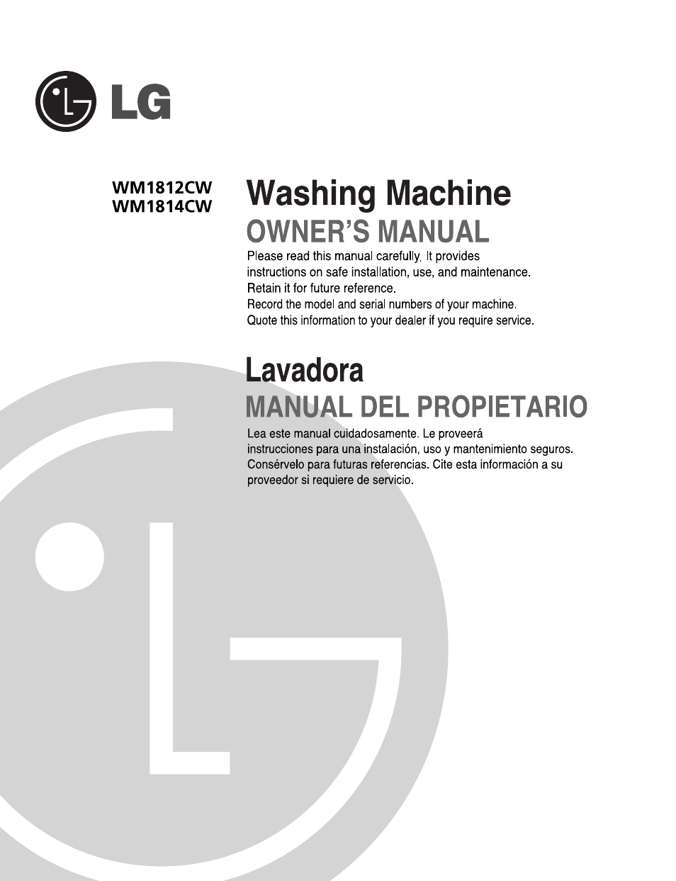 LG WM1812CW User Manual | 45 pages
