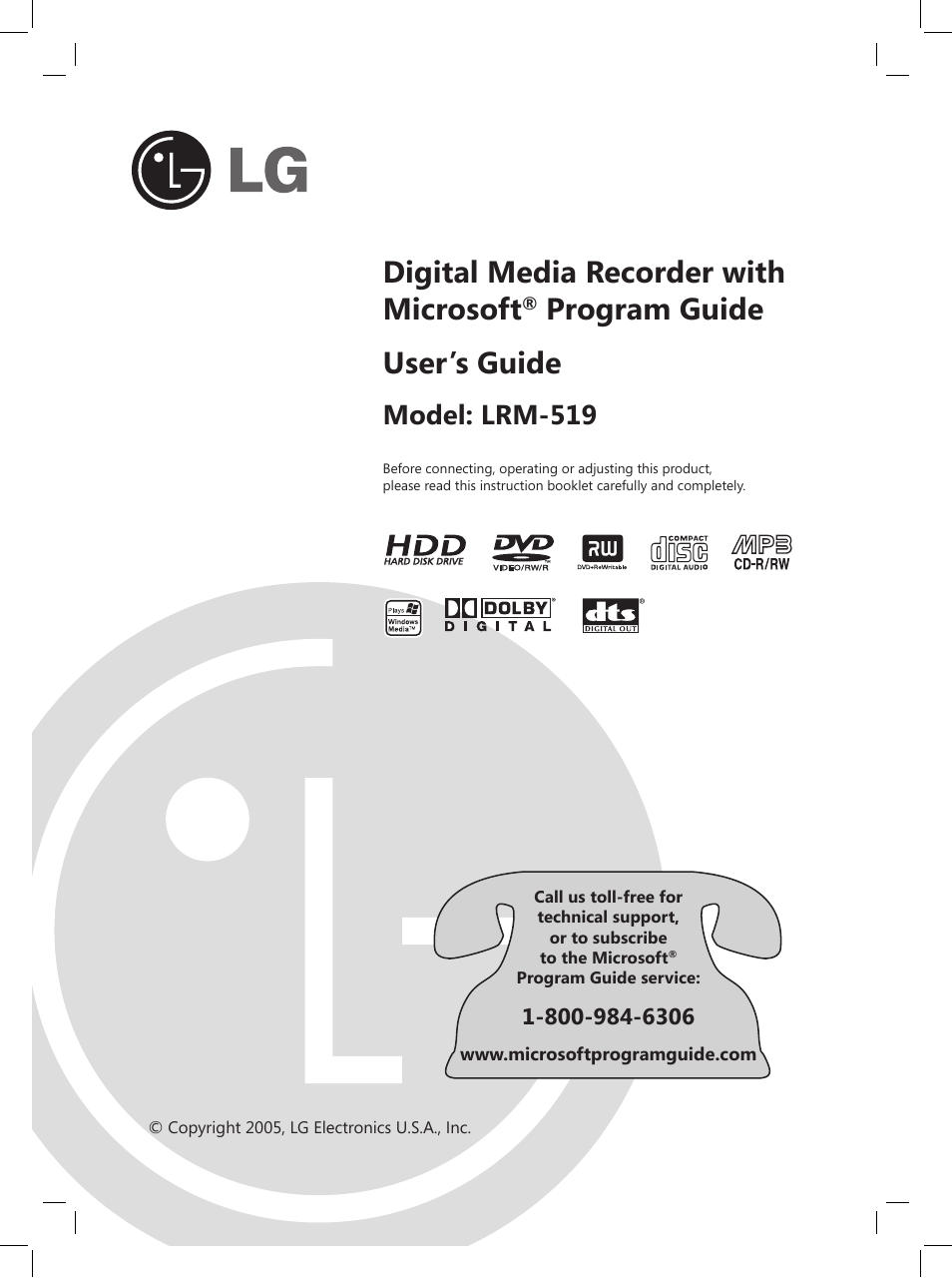 LG LRM-519 User Manual | 74 pages