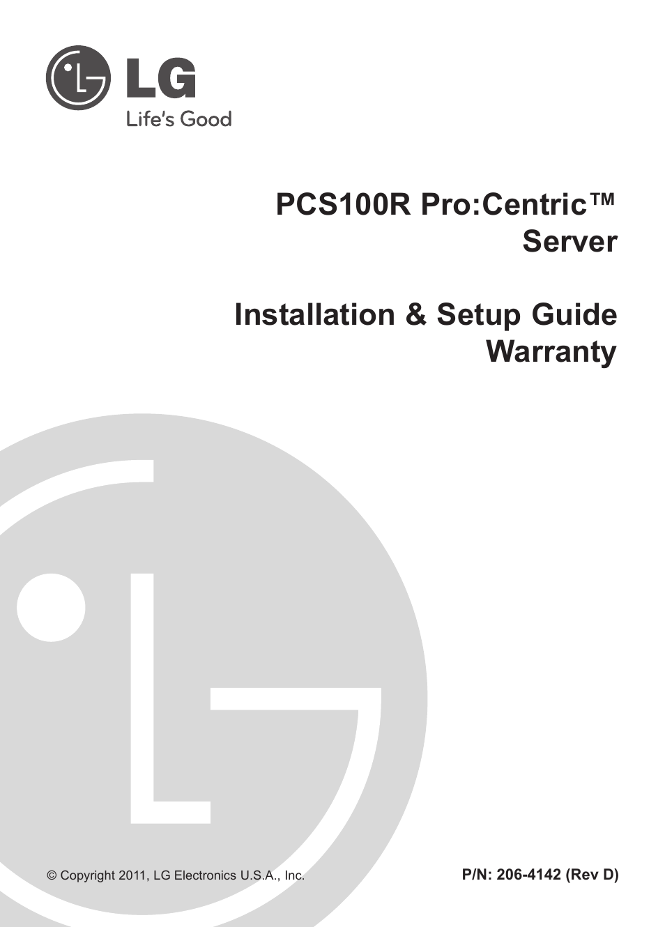 LG PCS100R User Manual | 16 pages