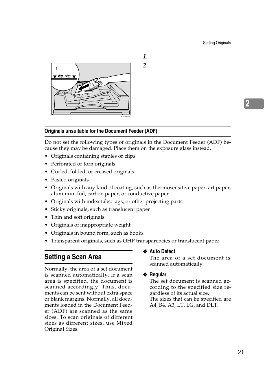 Setting a scan area, P.21 “setting, A scan area | LG Option Type 1045 User Manual | Page 29 / 89