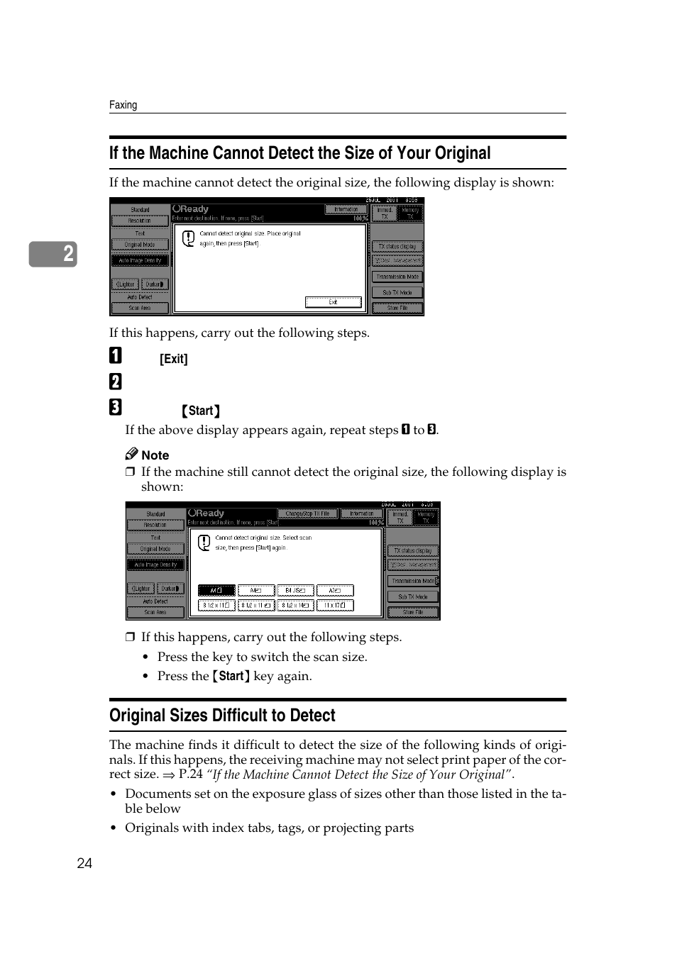 Original sizes difficult to detect | LG Option Type 1045 User Manual | Page 32 / 89