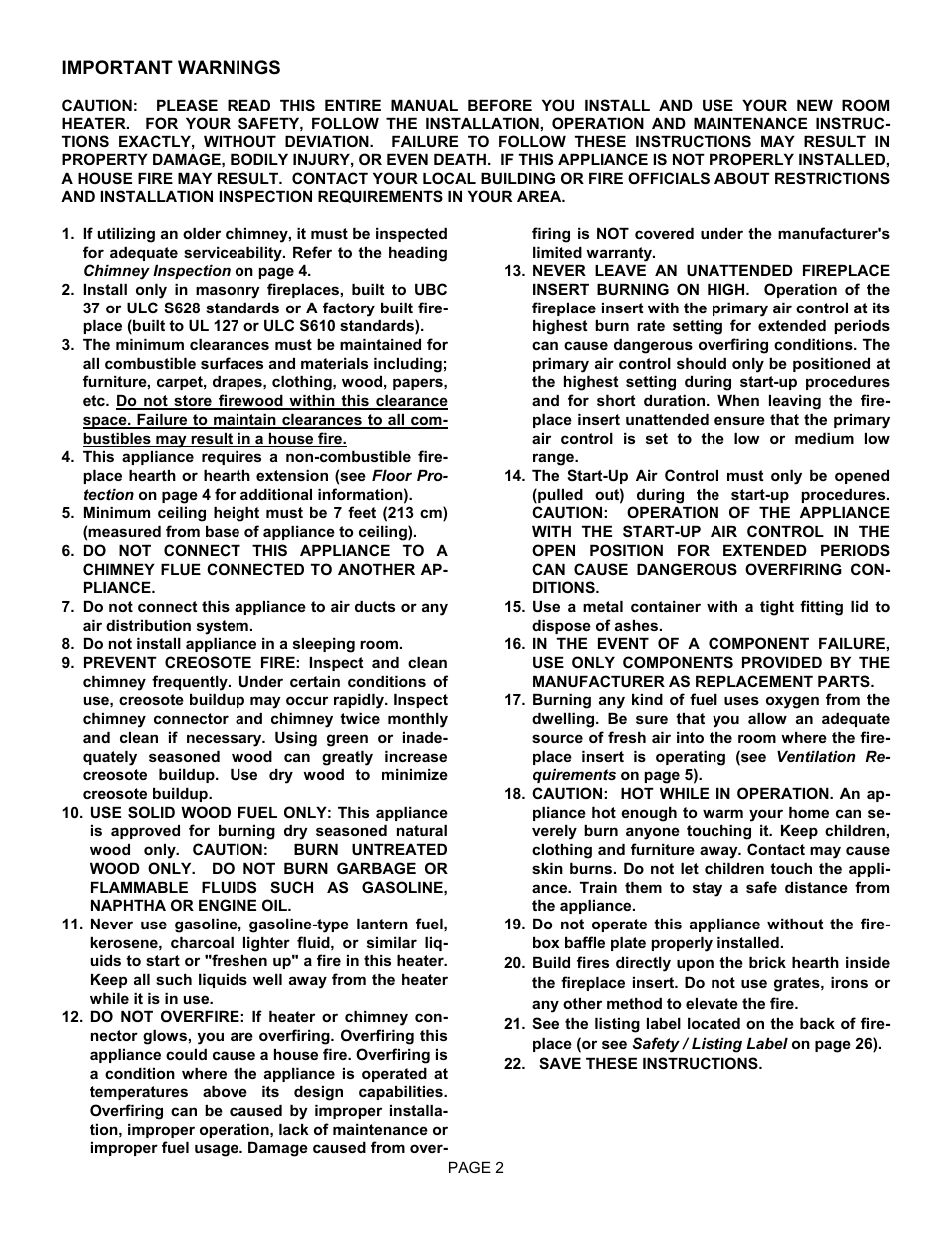 LG EARTH STOVE 2800HT User Manual | Page 2 / 29
