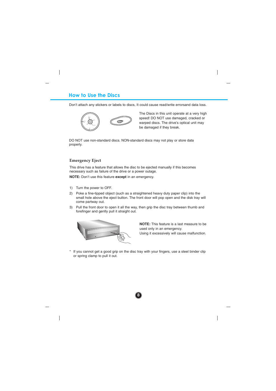 How to use the discs | LG GBC-H20N User Manual | Page 11 / 15