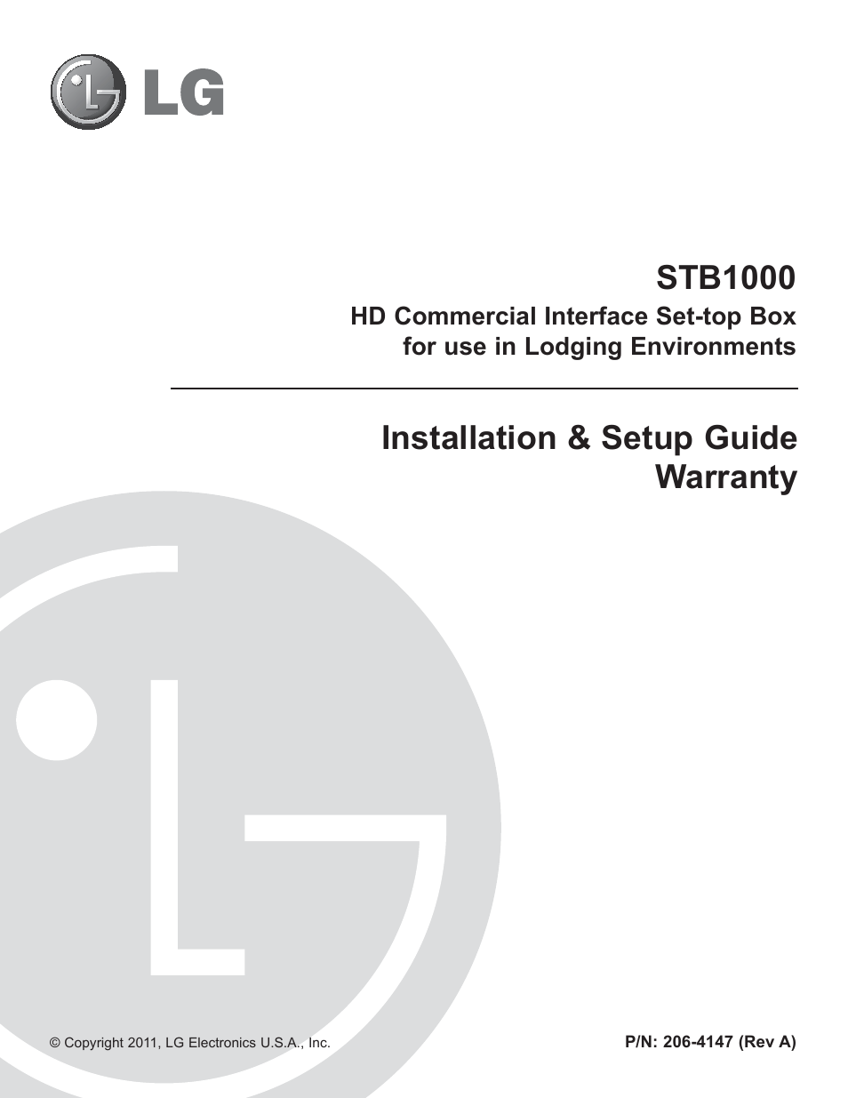 LG STB1000 User Manual | 86 pages