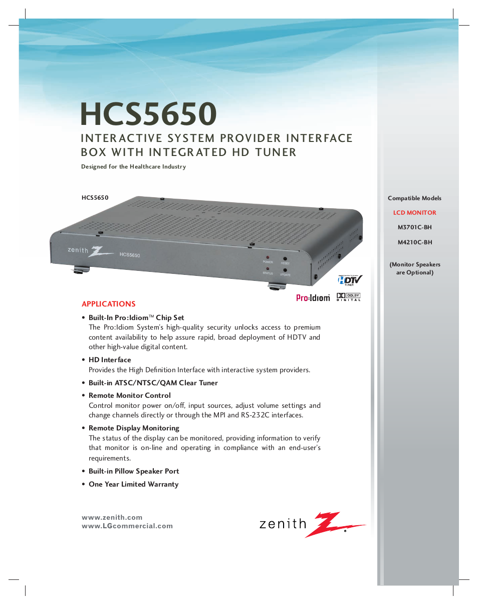 LG HCS5650 User Manual | 2 pages