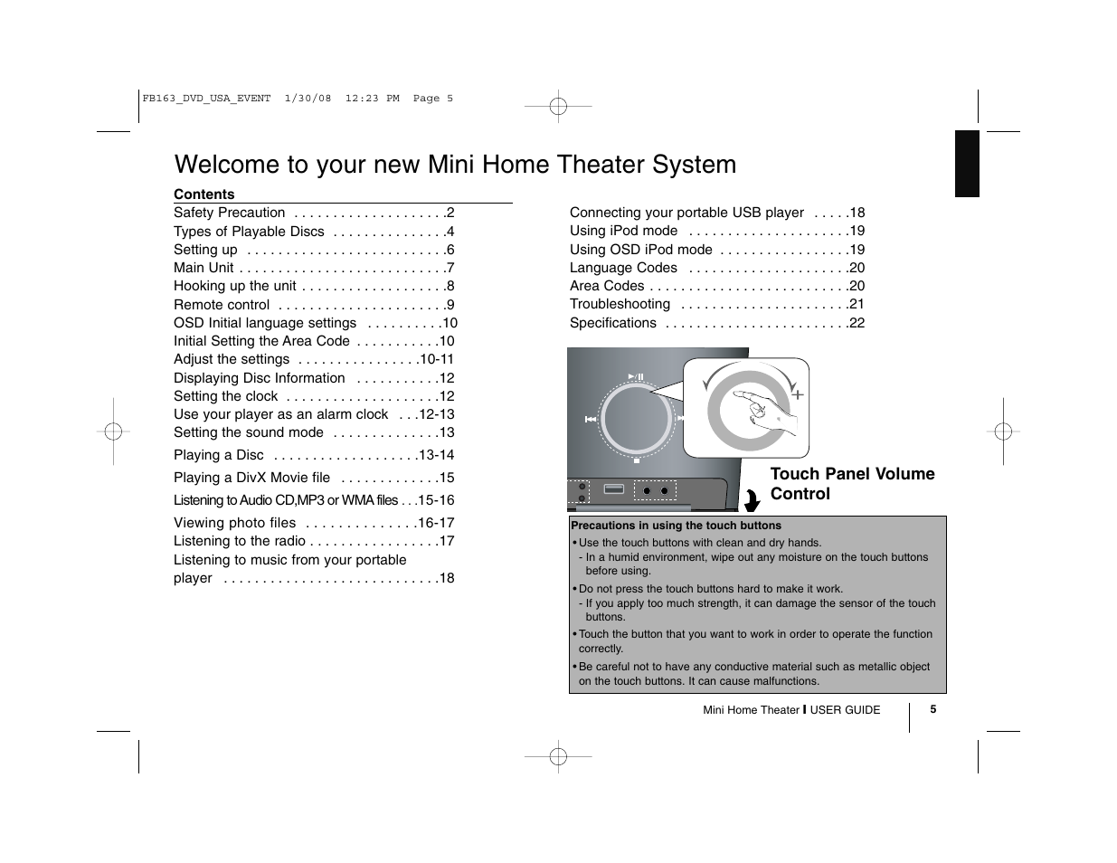 Welcome to your new mini home theater system | LG LFD850 User Manual | Page 5 / 24