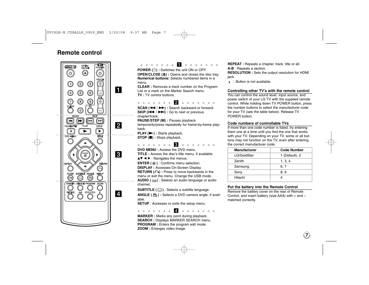 LG DN898 User Manual | Page 7 / 17
