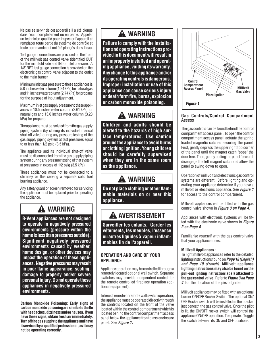 Warning, Avertissement | LG LENNOX MPB3328CNE User Manual | Page 3 / 28