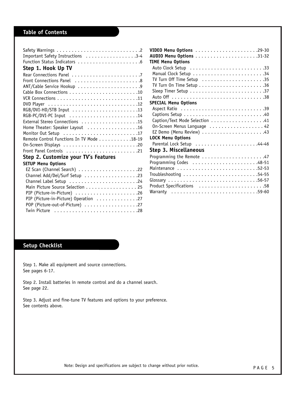 LG RU-52SZ61D User Manual | Page 5 / 60