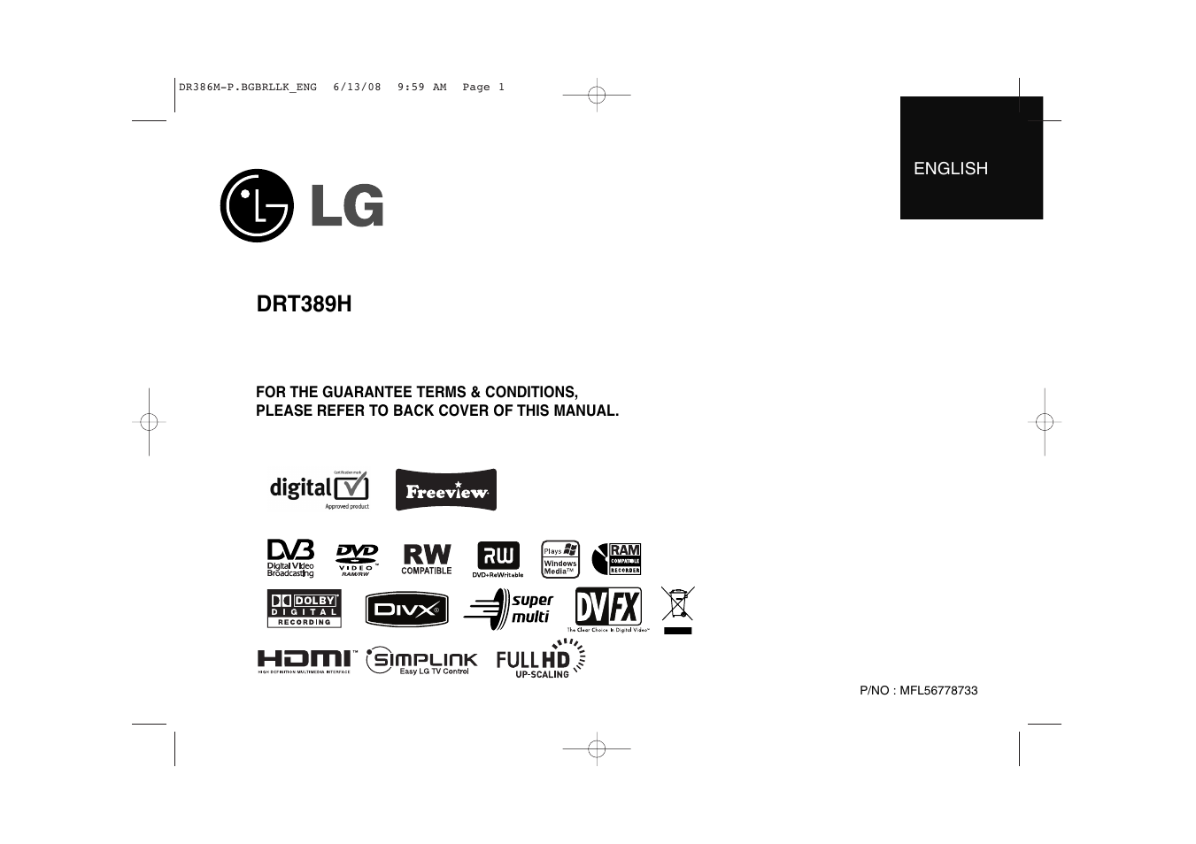 LG DRT389H User Manual | 40 pages