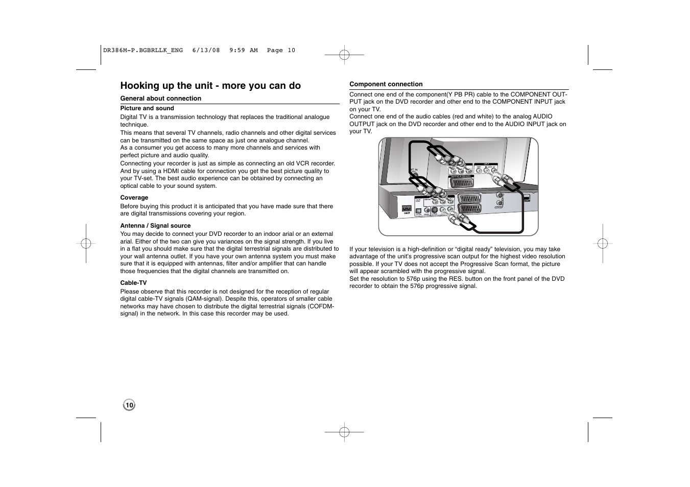 Hooking up the unit - more you can do | LG DRT389H User Manual | Page 10 / 40
