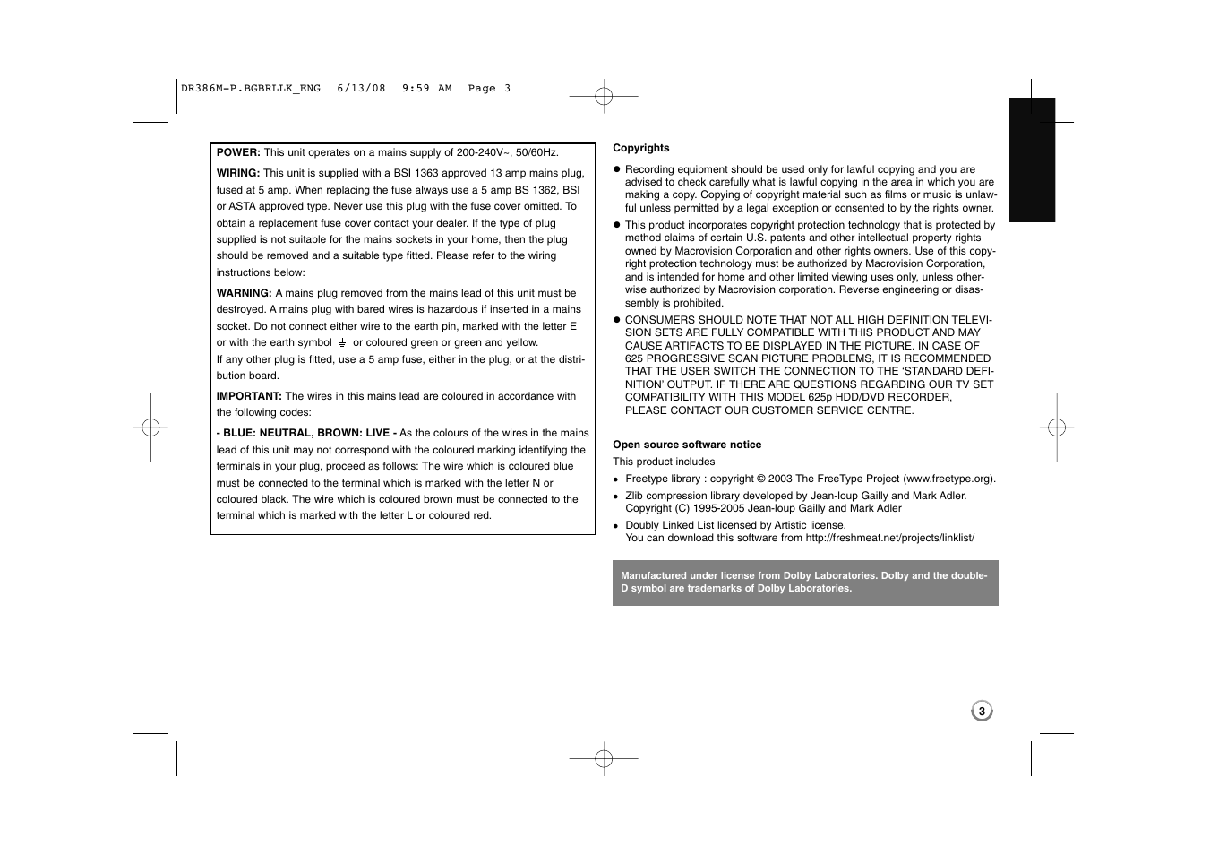 LG DRT389H User Manual | Page 3 / 40