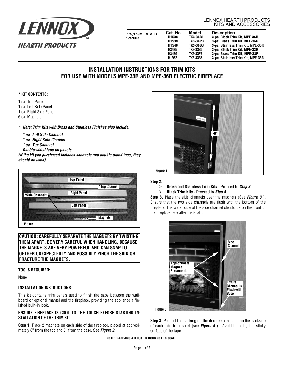 Lennox Hearth TK3-33BL User Manual | 2 pages